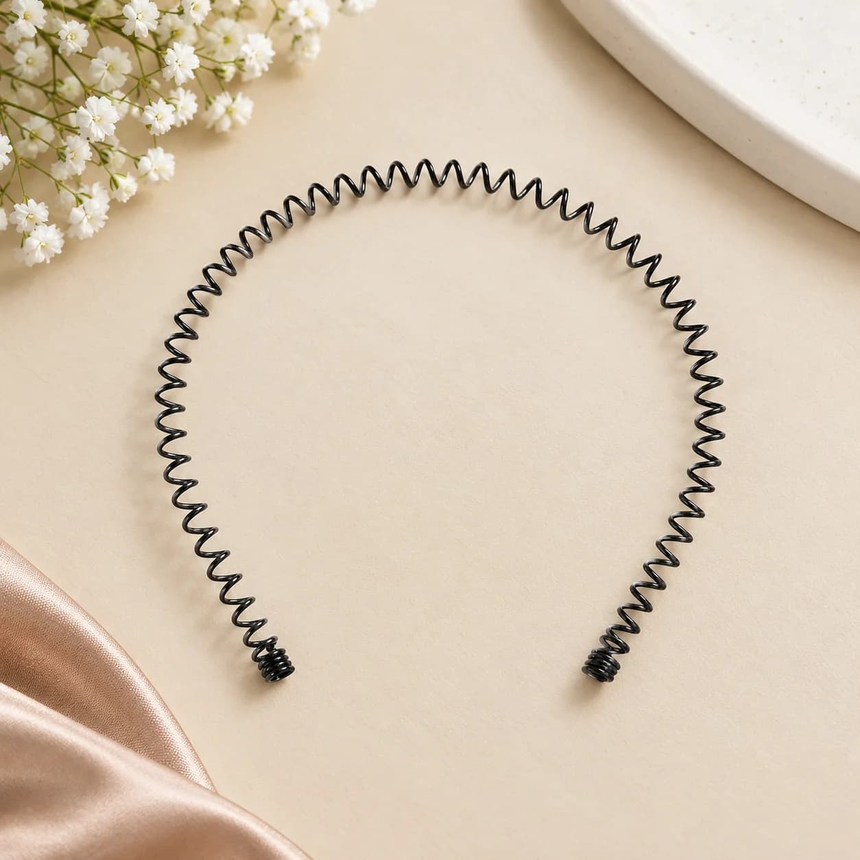 Lady Butterfly Stylish Unisex Spiral Hair Band (Black)