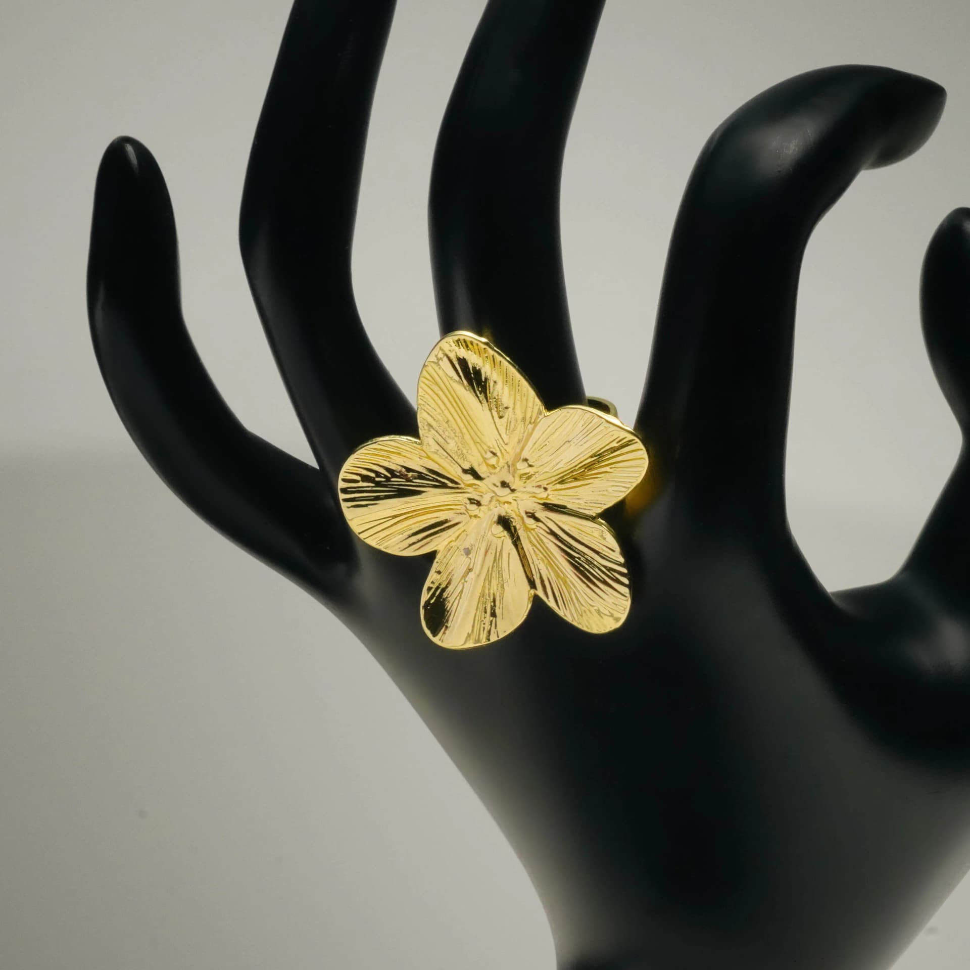 Gold Floral Finger Ring