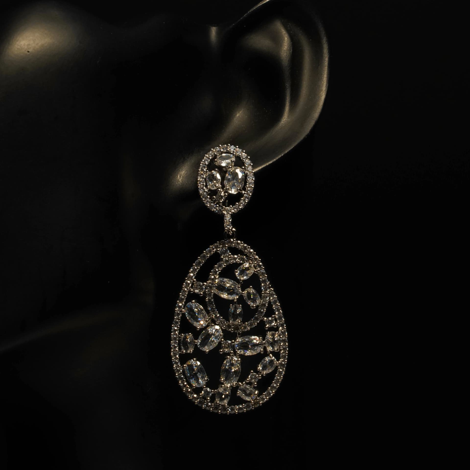 Rhinestone Drop Earring