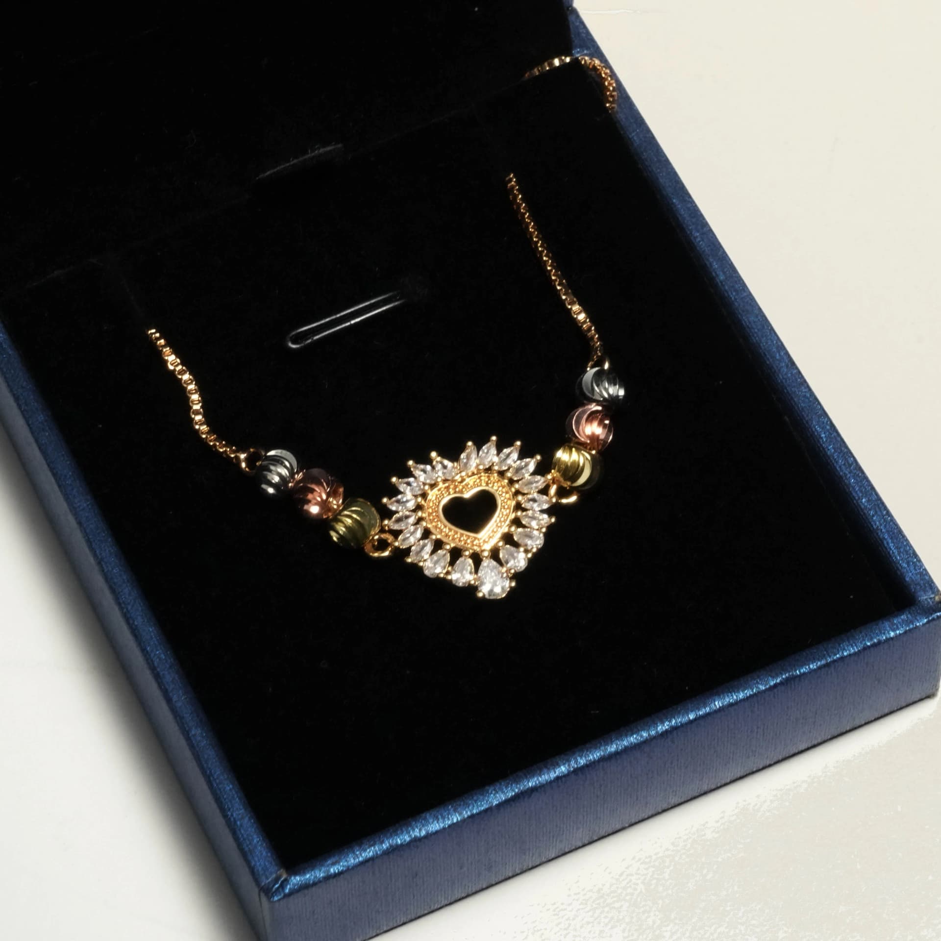 Golden Heart Stone Bracelet