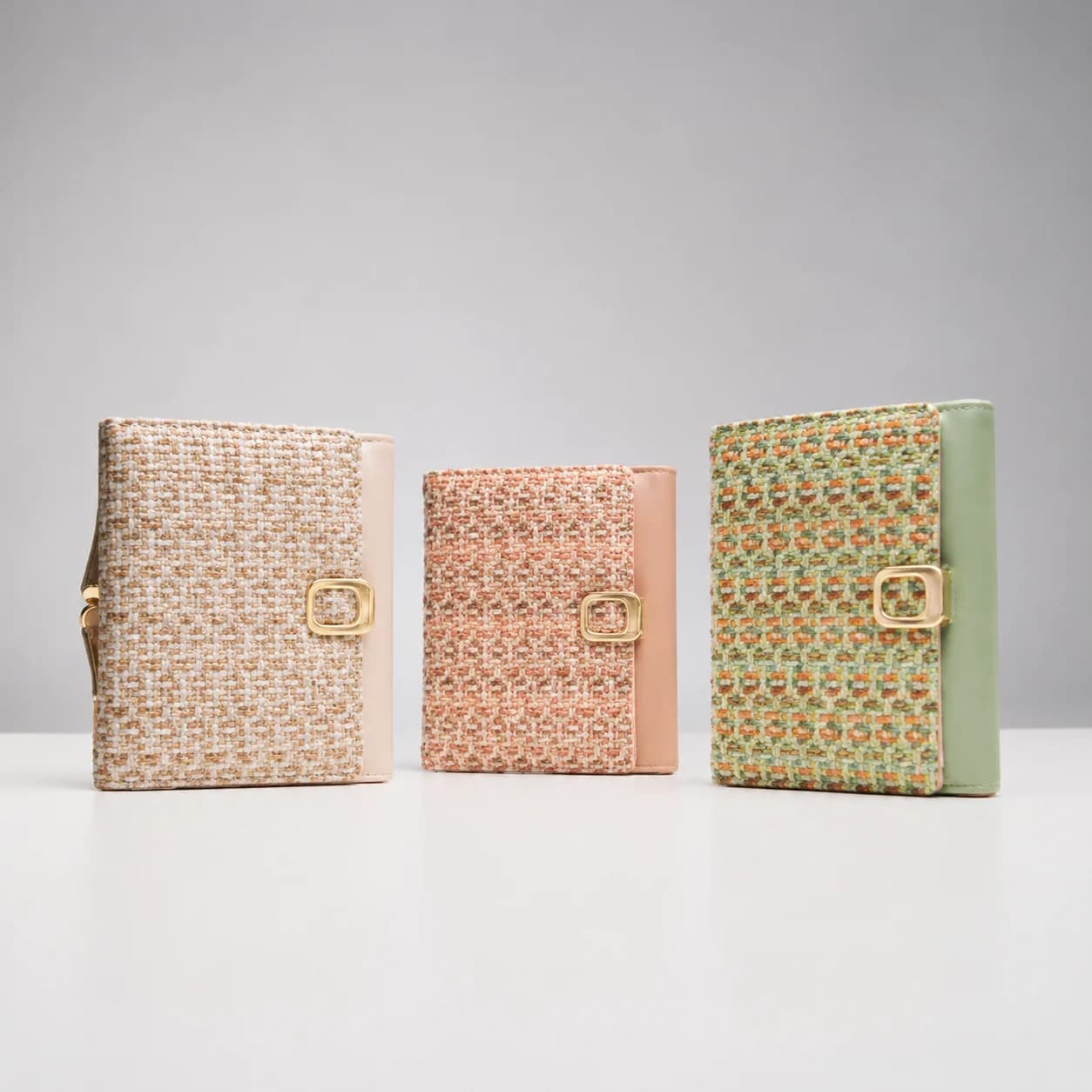 Tweed Fabric Mini Wallet