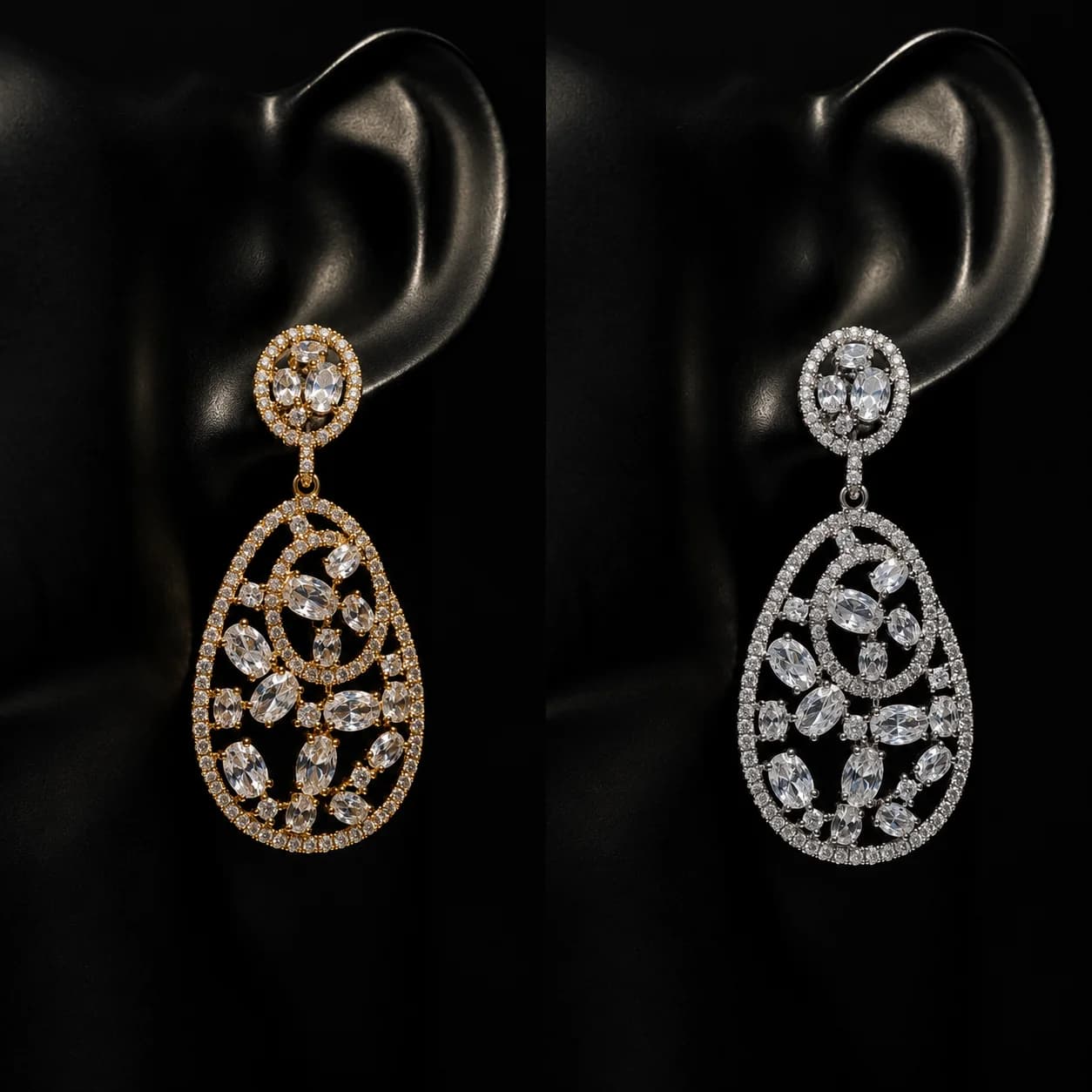 Rhinestone Drop Earring
