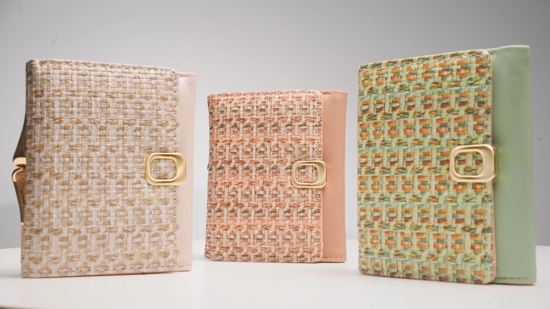 Tweed Fabric Mini Wallet