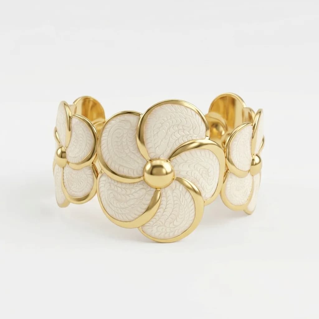 Enamel Flower Bracelet