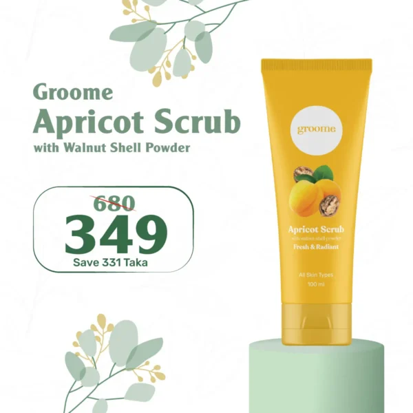 Groome Apricot Scrub – with Walnut Shell Powder