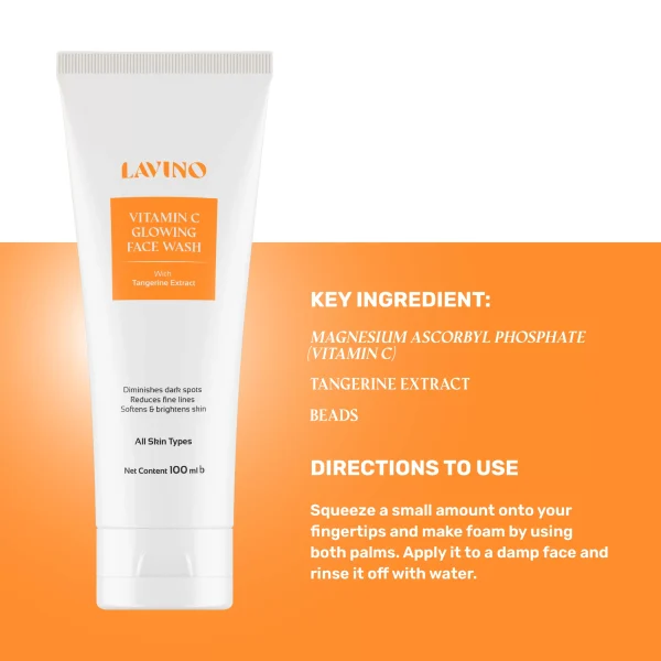 Lavino Vitamin C Glowing Facewash Content 2 scaled
