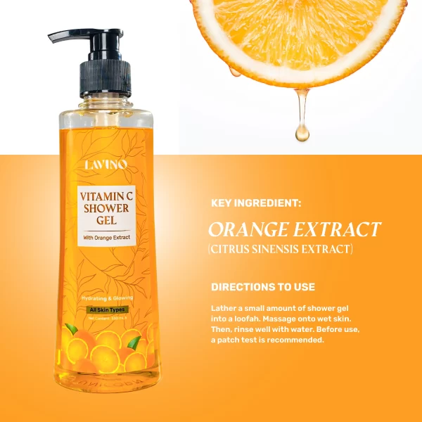 Lavino Vitamin C Shower Gel With Orange Extract 330 ml ShathiMart