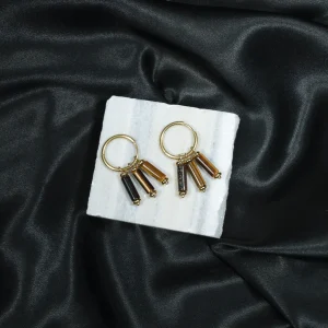 brown artificial stone earrings